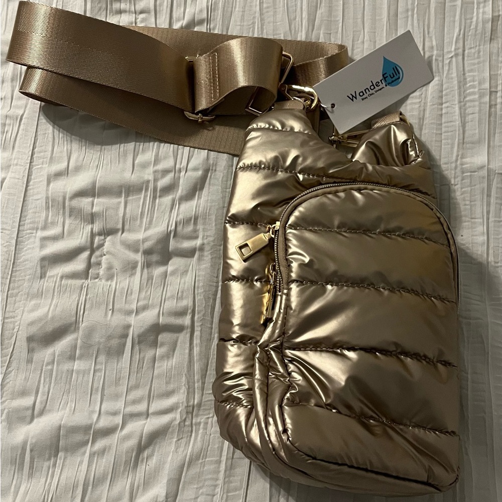 WanderFull  Hydrobag Metallic Gold Crossbody